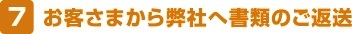 お客さまから弊社へ書類のご返送